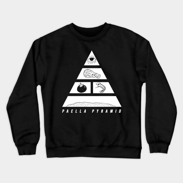 Classy Paella Pyramid White Print Design Crewneck Sweatshirt by Eyanosa